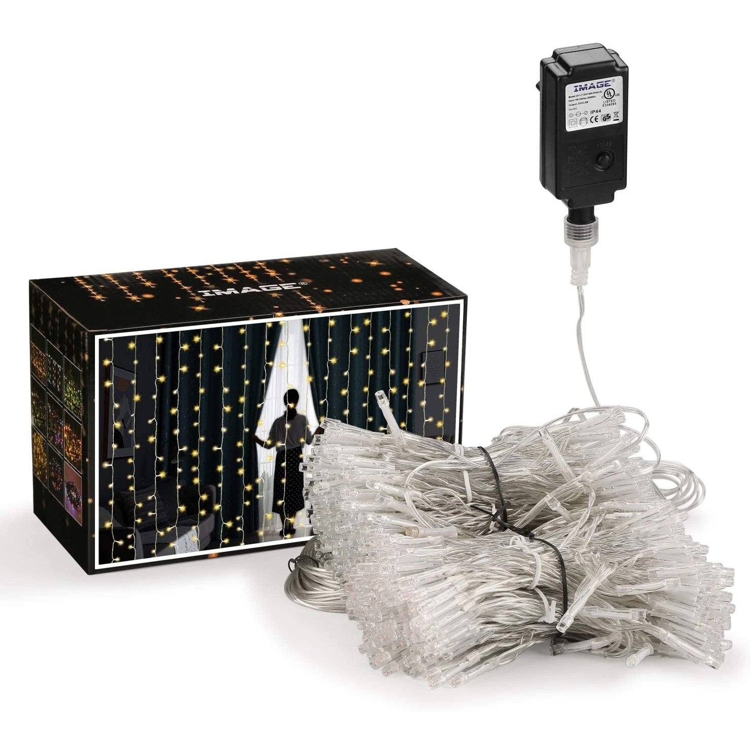 BowLift | 600 LED 9.8 x 19.6 FT. LED curtain lights with 8 light modes and memory function