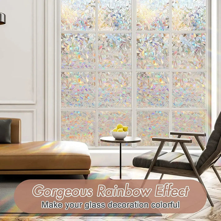 BowLift | Window Privacy Film Rainbow Static Cling Stained Glass Film