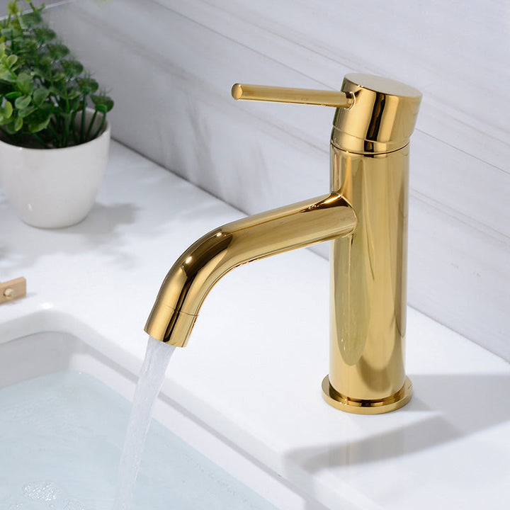 BowLift | Modern 1-Hand Basin Faucet Gold Brushed Sink Faucet Brass