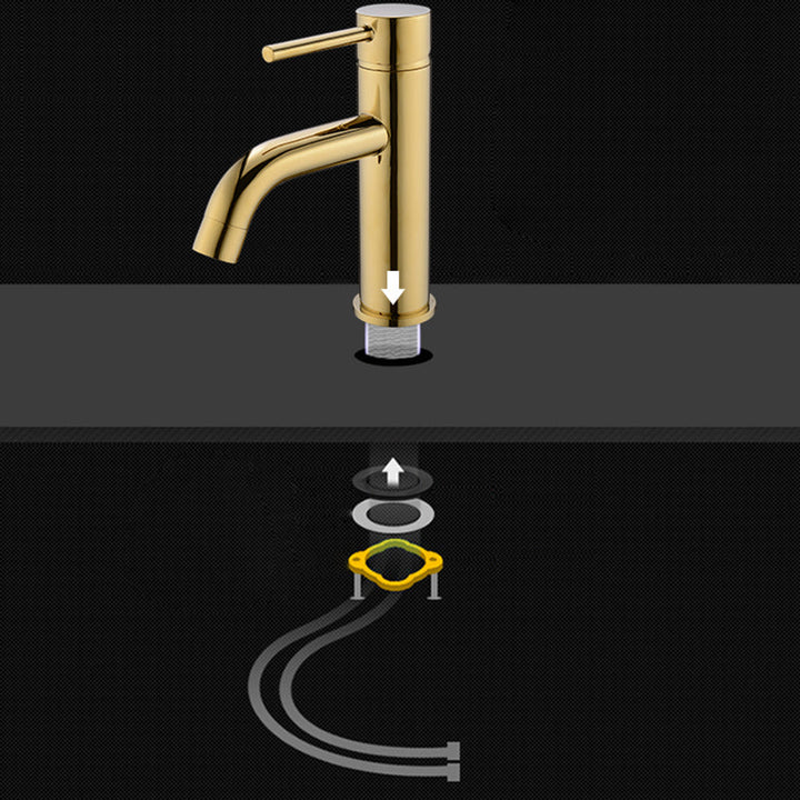 BowLift | Modern 1-Hand Basin Faucet Gold Brushed Sink Faucet Brass