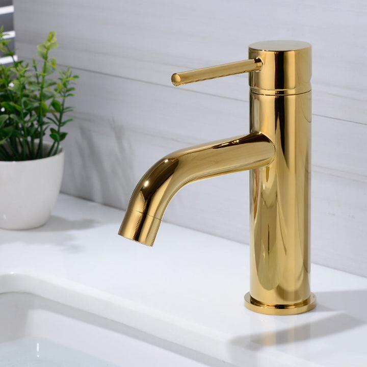 BowLift | Modern 1-Hand Basin Faucet Gold Brushed Sink Faucet Brass