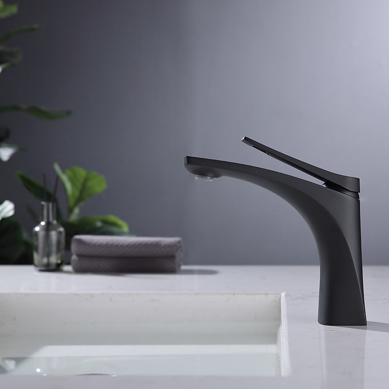 BowLift | Modern Vessel Faucet Brass Lever Handles Low Arc with Water Hose Bathroom Vessel Faucet