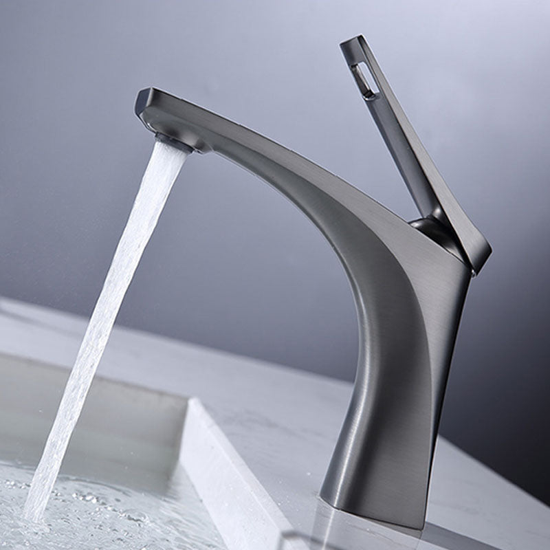 BowLift | Modern Vessel Faucet Brass Lever Handles Low Arc with Water Hose Bathroom Vessel Faucet