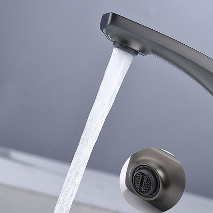 BowLift | Modern Vessel Faucet Brass Lever Handles Low Arc with Water Hose Bathroom Vessel Faucet