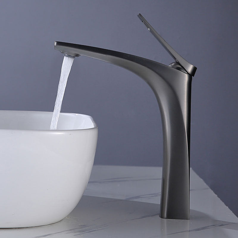 BowLift | Modern Vessel Faucet Brass Lever Handles Low Arc with Water Hose Bathroom Vessel Faucet