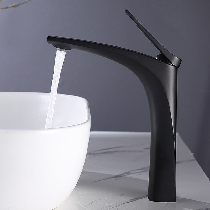 BowLift | Modern Vessel Faucet Brass Lever Handles Low Arc with Water Hose Bathroom Vessel Faucet