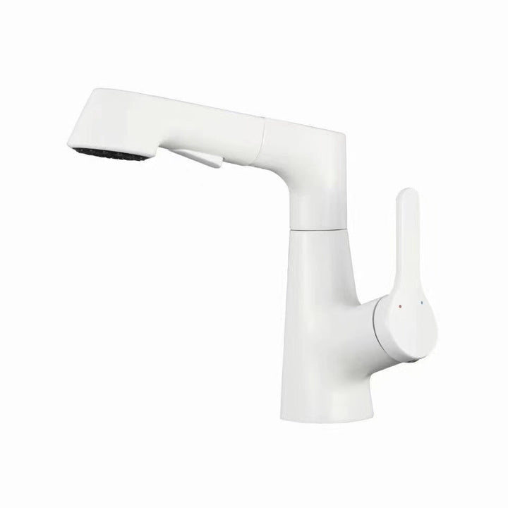 BowLift | Modern Sink Faucet Lever Handle Copper Low Arc Pull-Out Sink Faucet