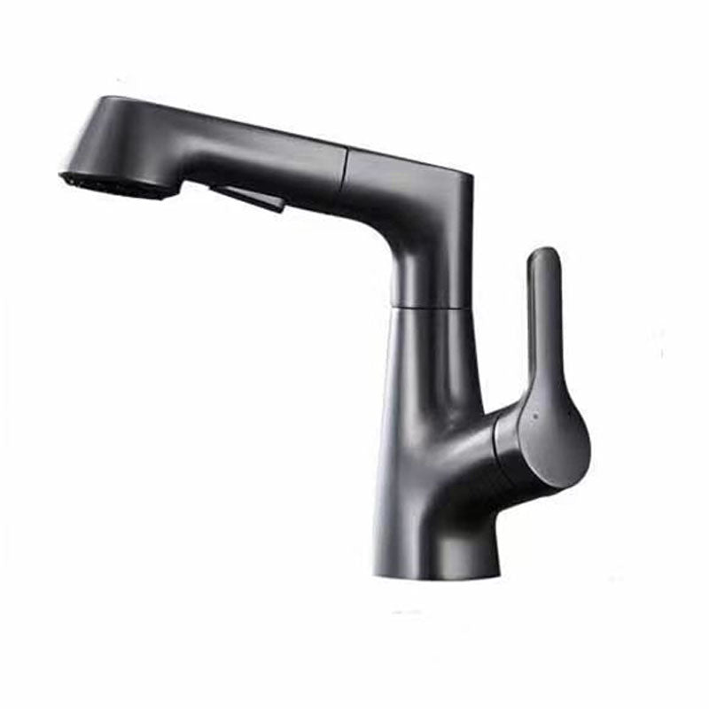 BowLift | Modern Sink Faucet Lever Handle Copper Low Arc Pull-Out Sink Faucet