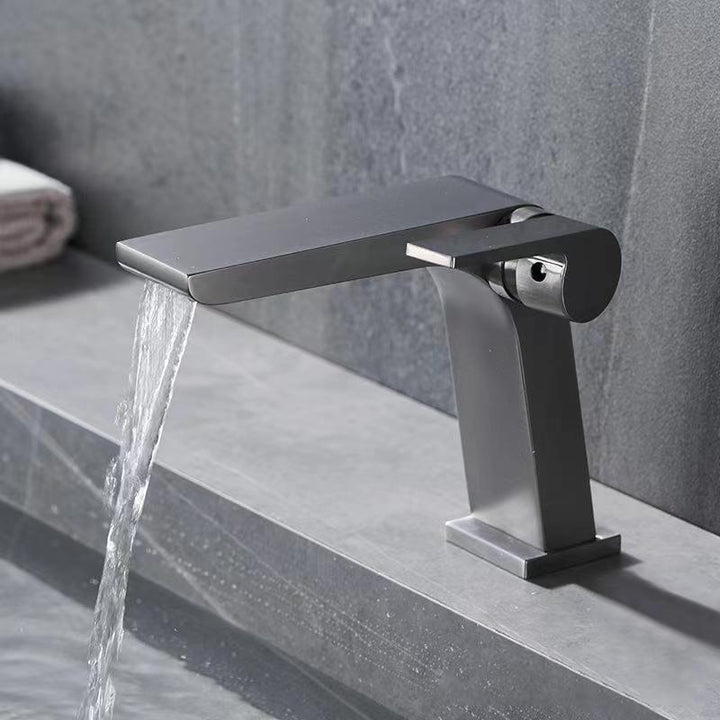 BowLift | Modern vessel faucet brass lever waterfall spout sink faucet