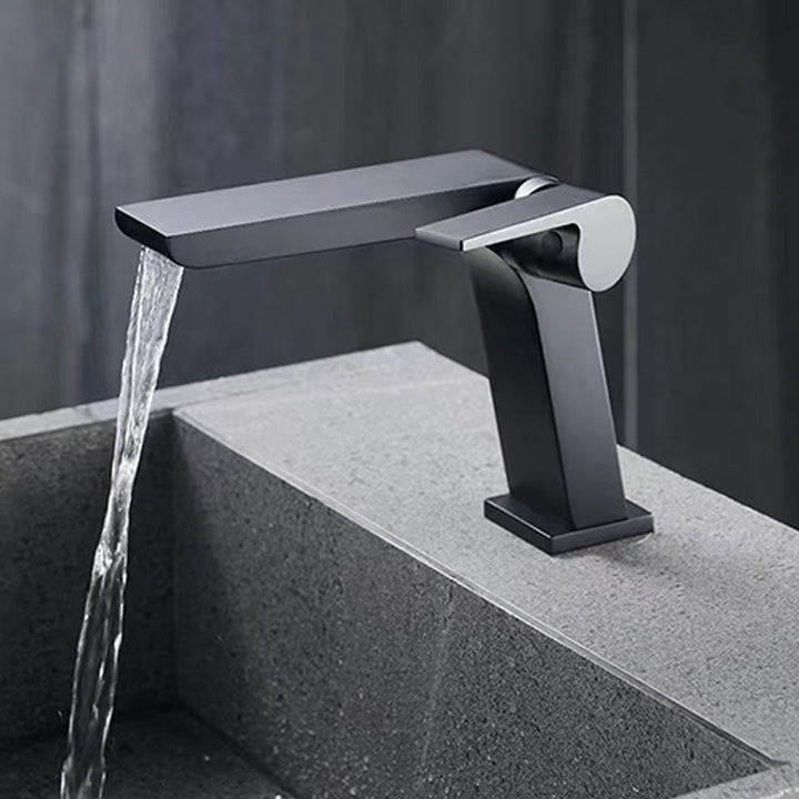 BowLift | Modern vessel faucet brass lever waterfall spout sink faucet