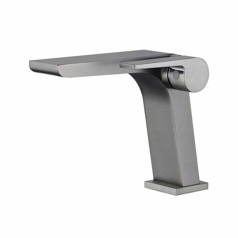 BowLift | Modern vessel faucet brass lever waterfall spout sink faucet