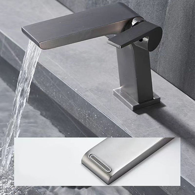 BowLift | Modern vessel faucet brass lever waterfall spout sink faucet