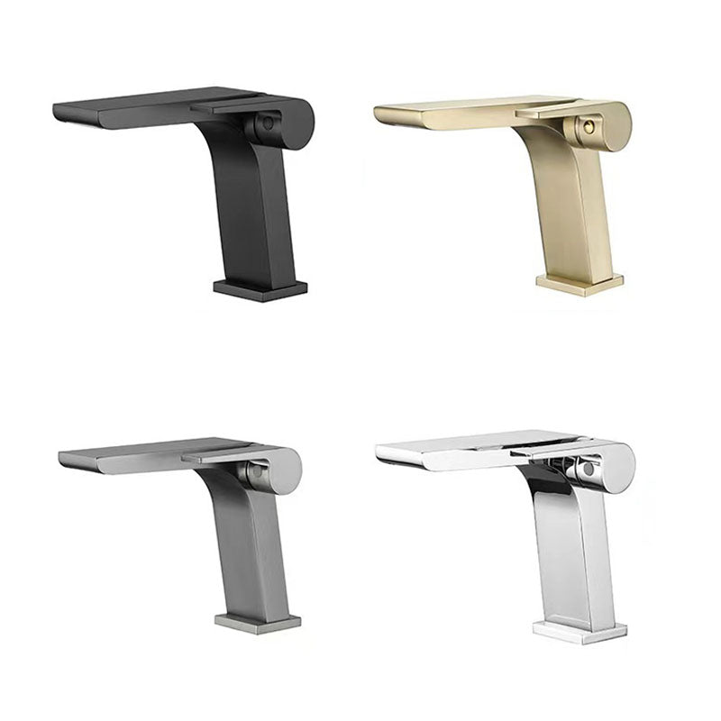 BowLift | Modern vessel faucet brass lever waterfall spout sink faucet