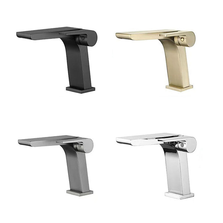 BowLift | Modern vessel faucet brass lever waterfall spout sink faucet