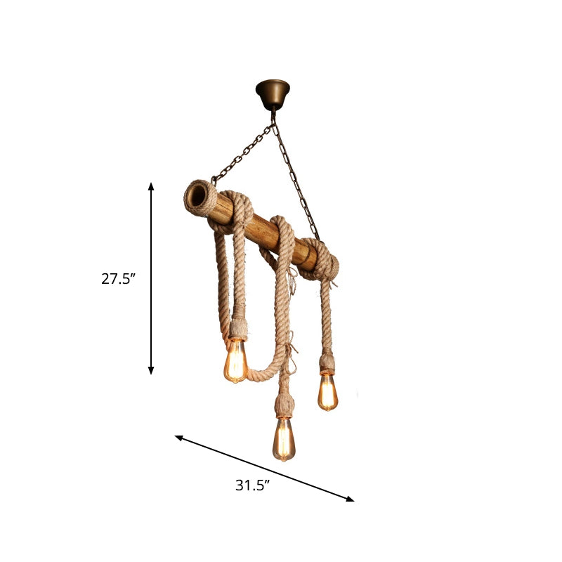 BowLift | Industrial Adjustable Ceiling Lamp made of Bamboo with Rope