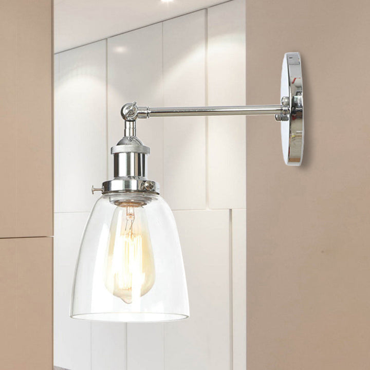 BowLift | Bronze/Brass/Copper One Light Wall Lamp Vintage Style Clear Glass Tapered Lighting Fixture for Living Room