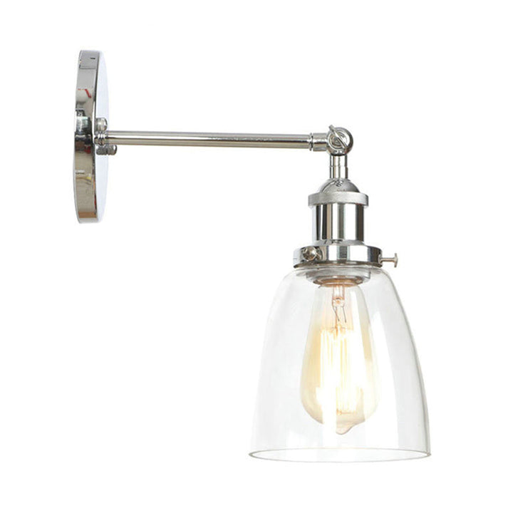 BowLift | Bronze/Brass/Copper One Light Wall Lamp Vintage Style Clear Glass Tapered Lighting Fixture for Living Room