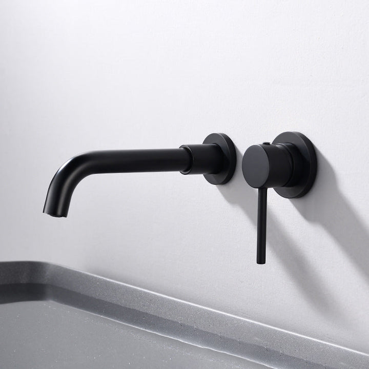 BowLift | Round Single Handle Bathroom Faucet 2-Hole Wall Mounted Bathroom Faucet with Swivel Head