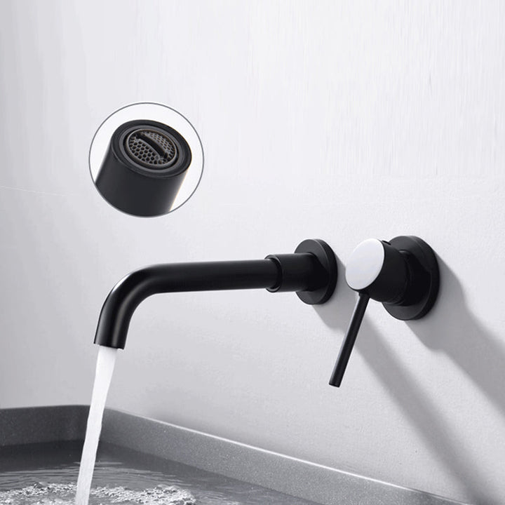 BowLift | Round Single Handle Bathroom Faucet 2-Hole Wall Mounted Bathroom Faucet with Swivel Head