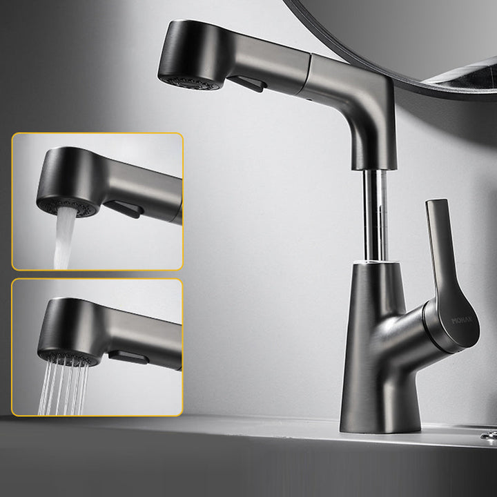 BowLift | Modern 1-Lever Sink Faucet Round Basin Faucet Brass