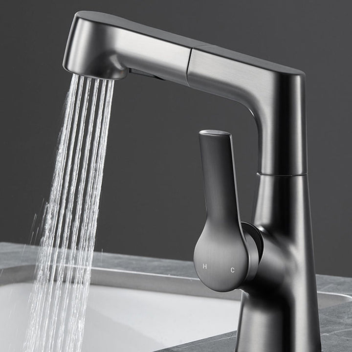 BowLift | Modern 1-Lever Sink Faucet Round Basin Faucet Brass