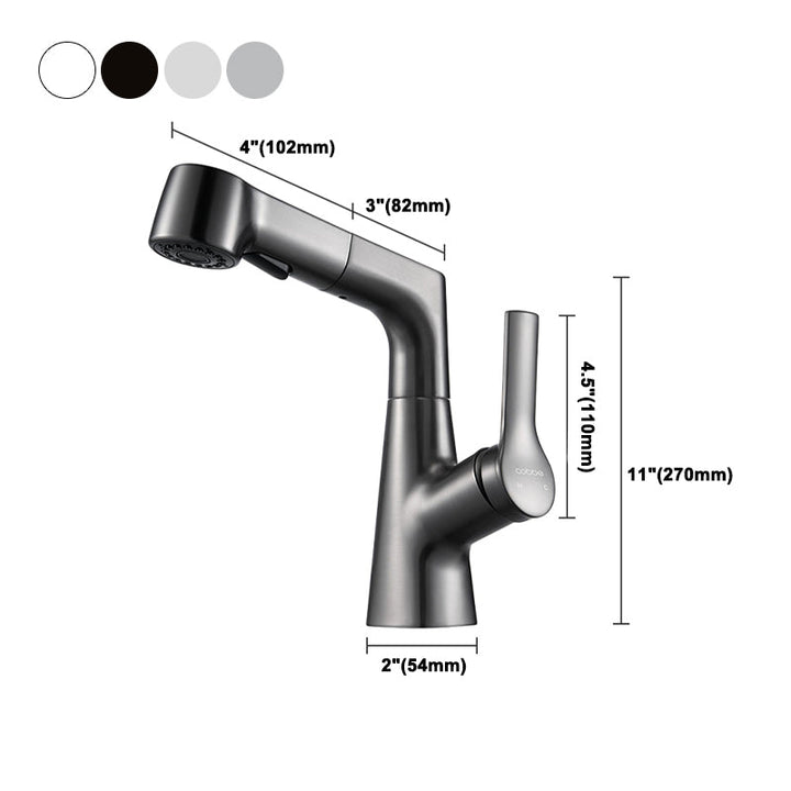 BowLift | Modern 1-Lever Sink Faucet Round Basin Faucet Brass