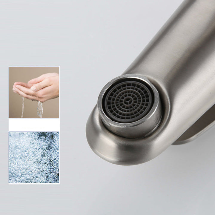 BowLift | Round Single-Handle Bathroom Faucet Single Hole Sink Faucet in Chrome