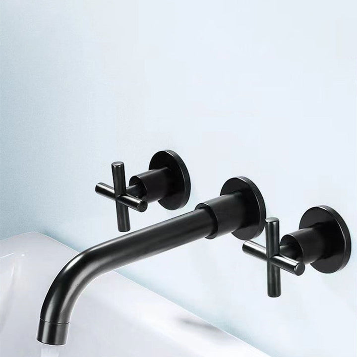 BowLift | Modern 1- or 2-Handle Bathroom Sink Faucet Round Wall-Mounted Bathroom Faucet.