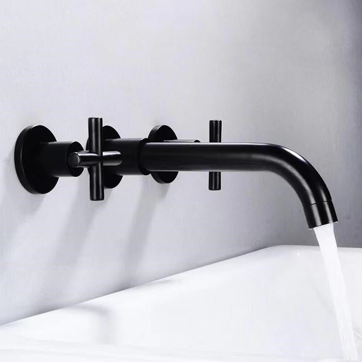 BowLift | Modern 1- or 2-Handle Bathroom Sink Faucet Round Wall-Mounted Bathroom Faucet.