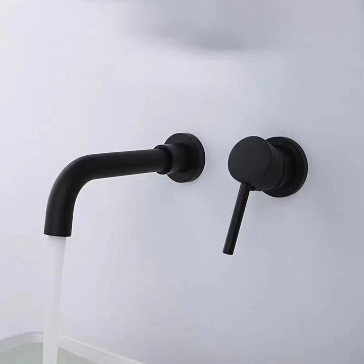 BowLift | Modern 1- or 2-Handle Bathroom Sink Faucet Round Wall-Mounted Bathroom Faucet.
