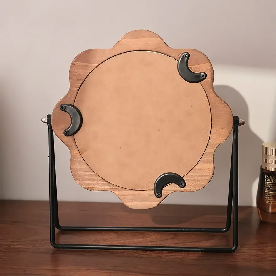 BowLift | Elegant Rotatable Desktop Makeup Mirror – Neoclassical Design