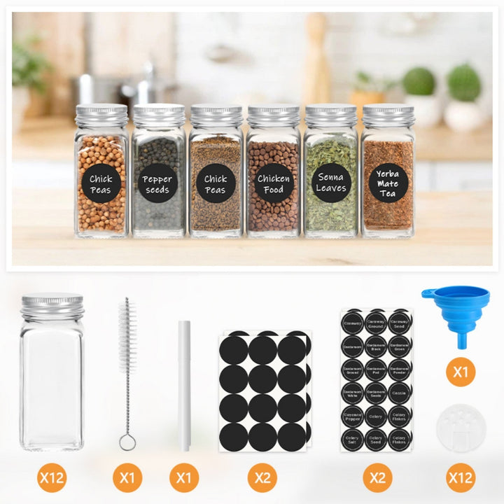 Flip Top Spice Bottle Spice Container 12 Pieces | Bowlift