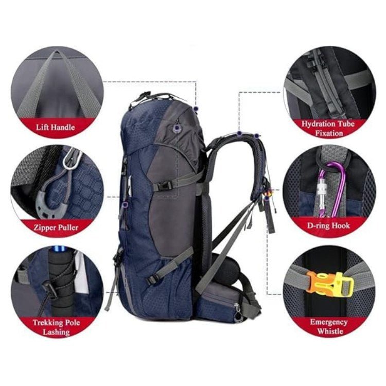 BowLift | 60L Waterproof Hiking Backpack | Lightweight, Ergonomic Design & Smart Storage for Day Hikes and Expeditions