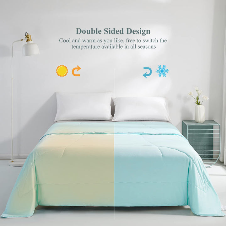 Ultra Soft Cloudy 3D Cooling Comforter  Extreme Q Max 0.5-Lake Blue | Bowlift