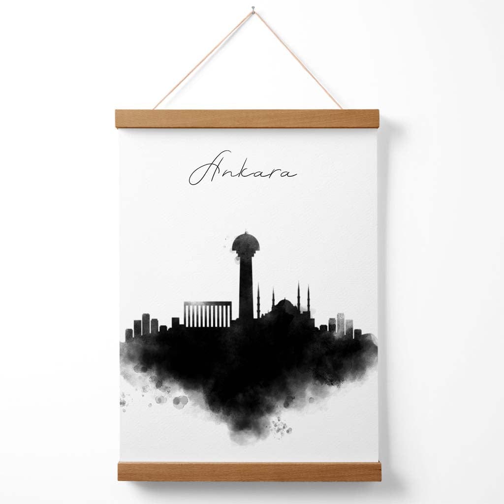 Ankara Watercolor Skyline City Poster with Hanger | Bowlift