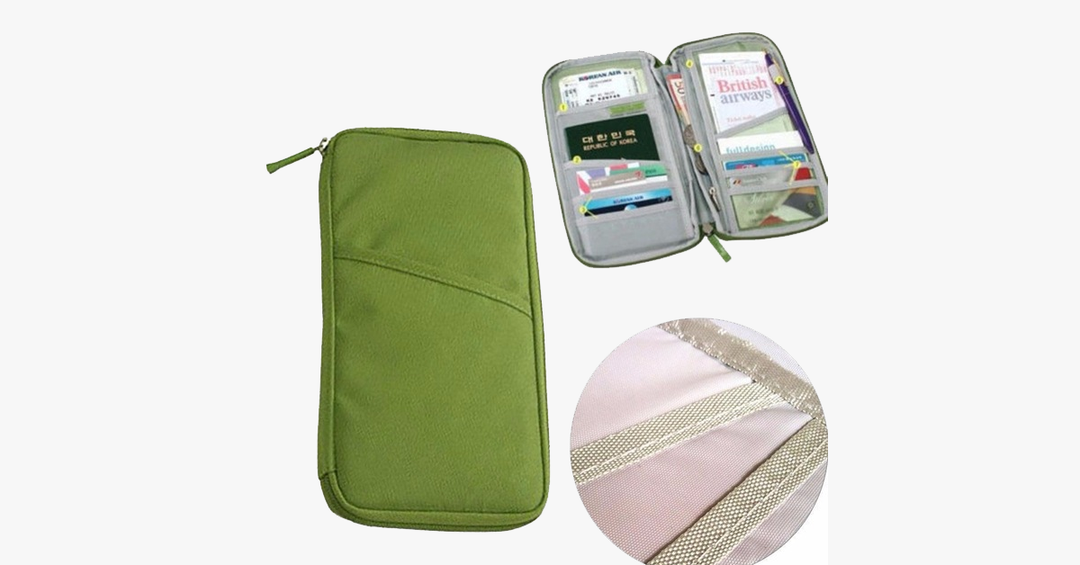 BowLift | Travel wallet with zipper - Classic design - Multicolor - Separate compartments for business cards