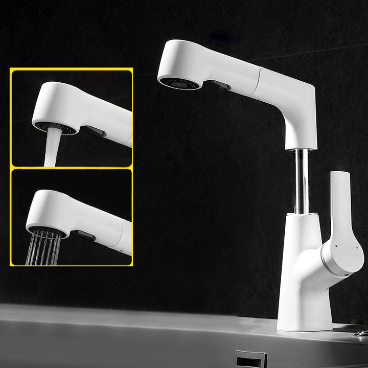 BowLift | 1-Handle Brushed Nickel Widespread Faucet Single Hole Bathroom Vessel Faucet with Brass