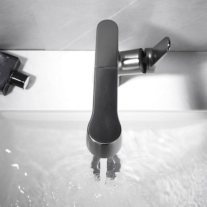 BowLift | 1-Handle Brushed Nickel Widespread Faucet Single Hole Bathroom Vessel Faucet with Brass