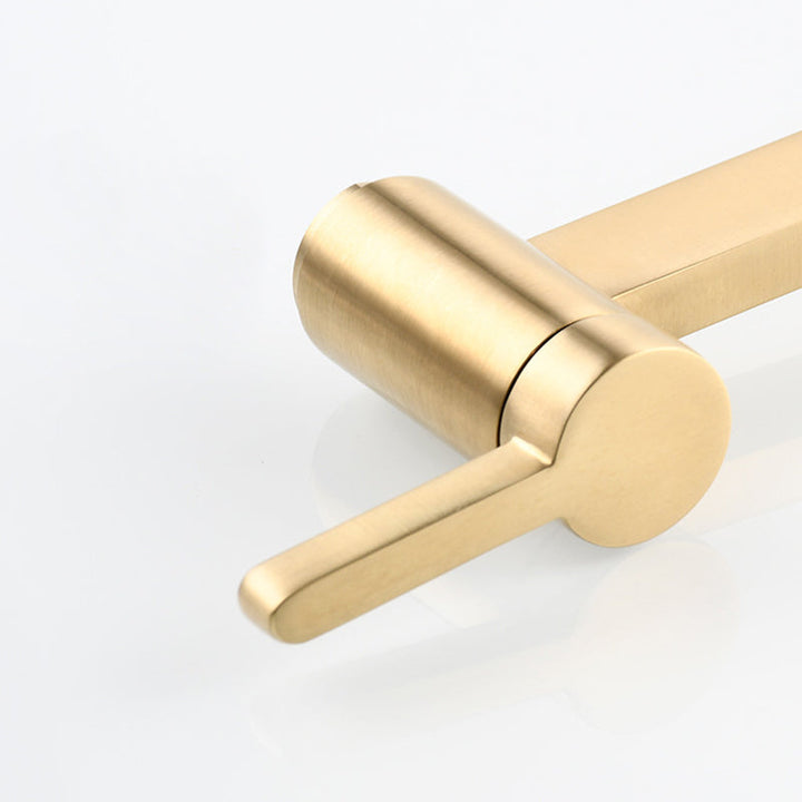 BowLift | 1-handle brushed nickel widespread faucet 1 hole wall-mounted bathroom faucet with brass