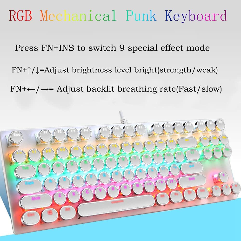 BowLift | 87-Key Mechanical Gaming Keyboard RGB Backlit Blue Switch