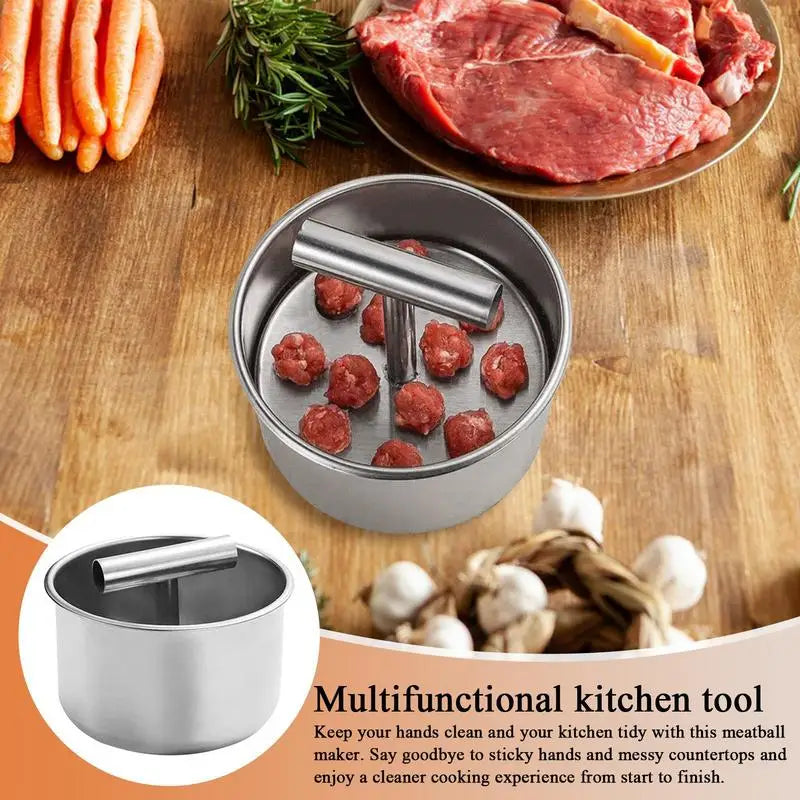 6/12 Hole Stainless Steel Hand Extruded Meatball Press Mold Maker | Bowlift
