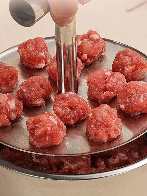 6/12 Hole Stainless Steel Hand Extruded Meatball Press Mold Maker | Bowlift