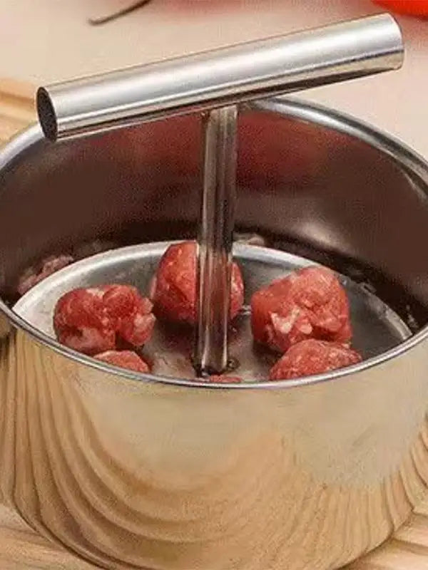 6/12 Hole Stainless Steel Hand Extruded Meatball Press Mold Maker | Bowlift