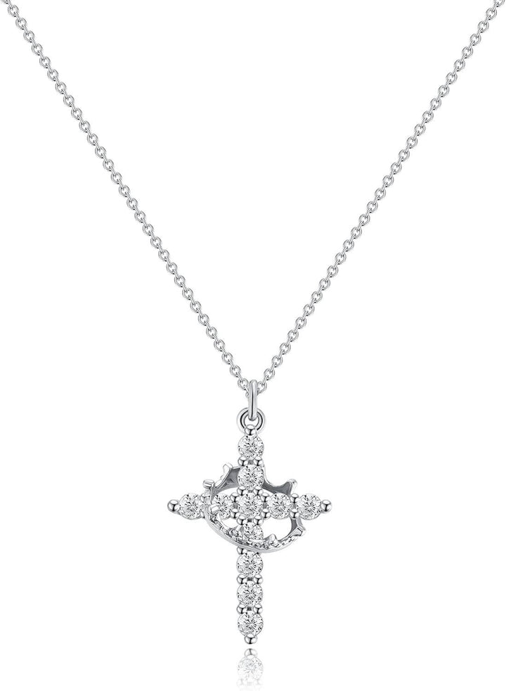 BowLift | Elegant 18K Gold Cubic Zirconia Cross Necklace