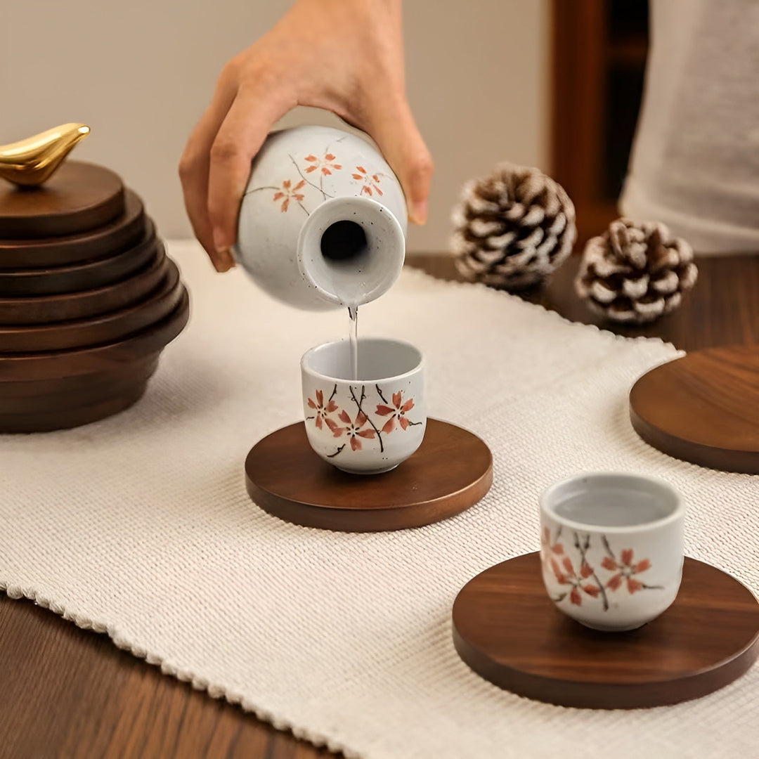 Walnut Wood Coaster – Heat Resistant & Anti-Scalding | Ideal for Cups, Glasses, and Pots | Bowlift