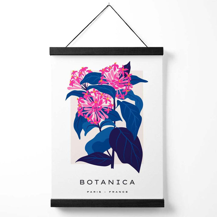 Blue and pink cornflower flower market gallery poster with hanger | Bowlift