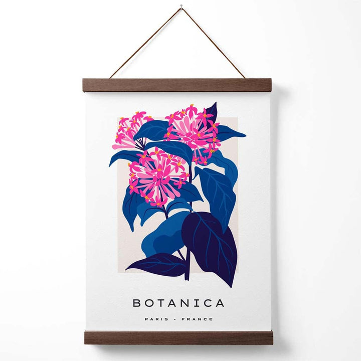 Blue and pink cornflower flower market gallery poster with hanger | Bowlift