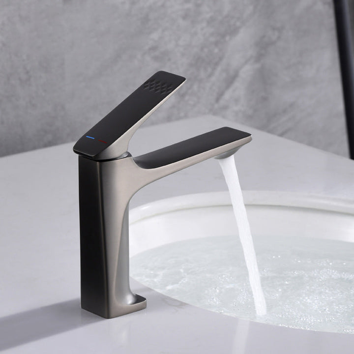 BowLift | Modern Bathroom Faucet Brass Deep Curve Lever Handle with Faucet Hose