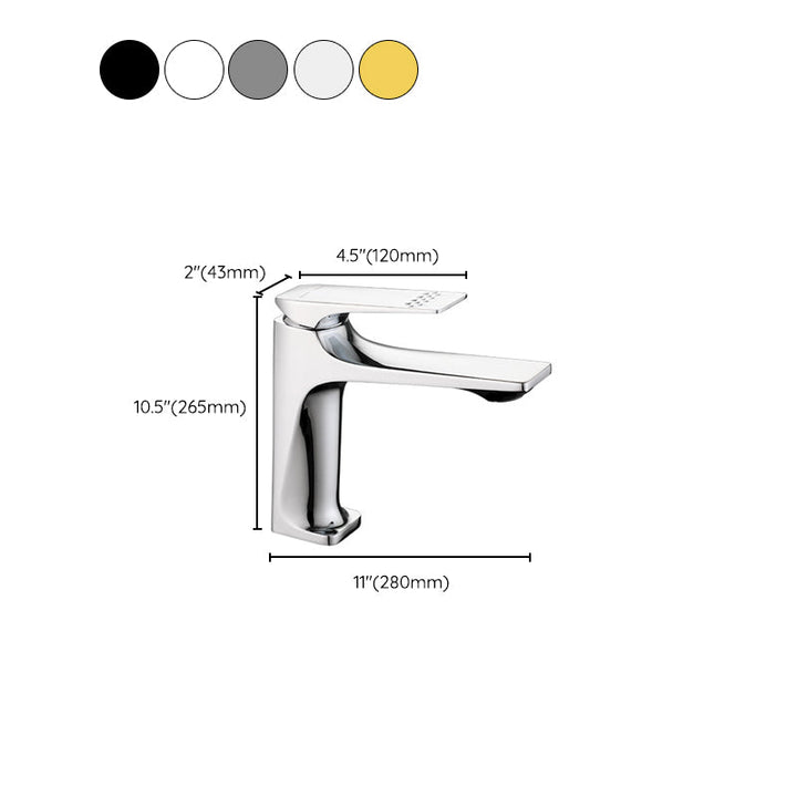 BowLift | Modern Bathroom Faucet Brass Deep Curve Lever Handle with Faucet Hose