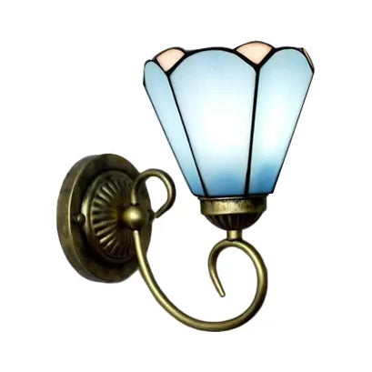 BowLift | Mini Wall Light Tiffany Style Stained Glass Single Light Wall Mount Light for Bedroom